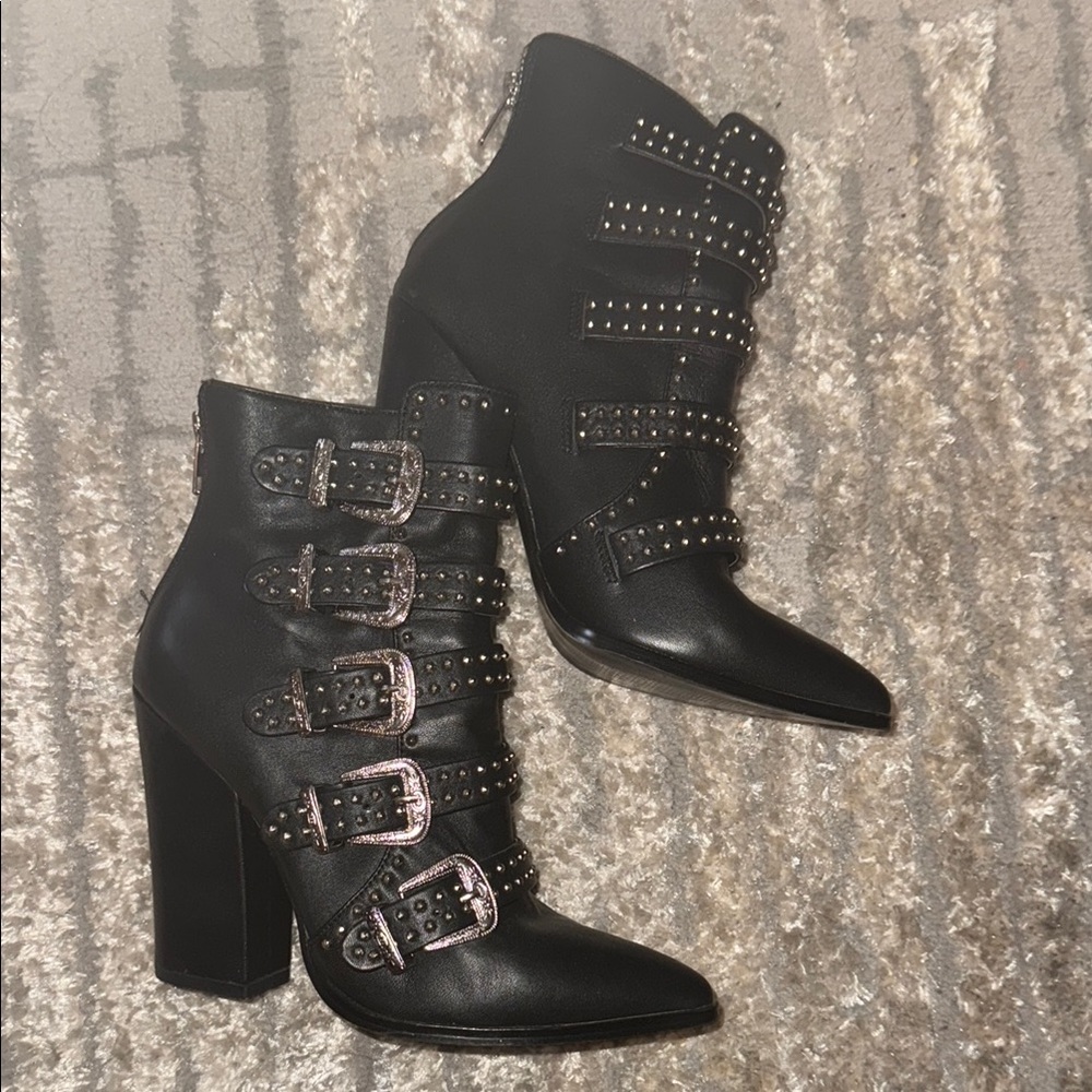 Black Studded Ankle Boots